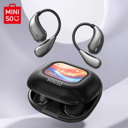 MINISO True Wireless Open Ear Earbuds Bluetooth 5.4, IPX5 Waterproof, 48Hours Play Time,Ows Headphones Immersive Premium Sound Long Distance Connection Headset with Charging Case,Light-Weight Headphones Built-In Microphone Support All Phone