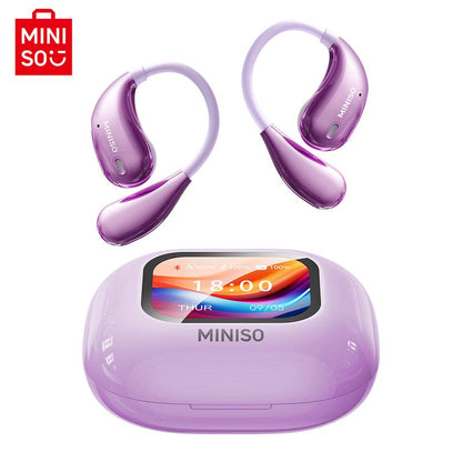 MINISO True Wireless Open Ear Earbuds Bluetooth 5.4, IPX5 Waterproof, 48Hours Play Time,Ows Headphones Immersive Premium Sound Long Distance Connection Headset with Charging Case,Light-Weight Headphones Built-In Microphone Support All Phone