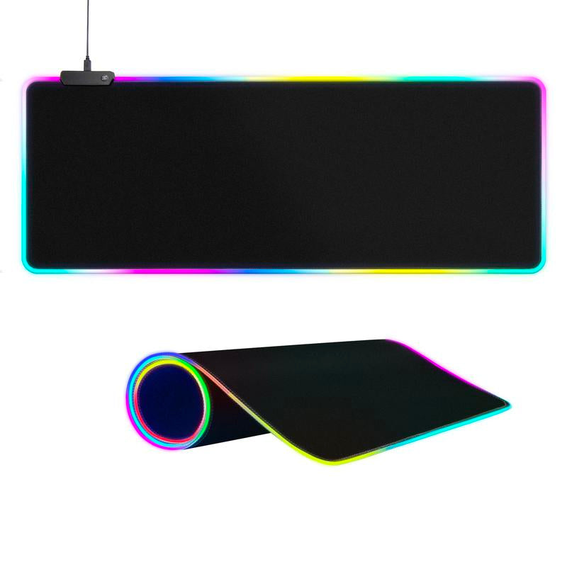 Large RGB Gaming Mouse Pad - 15 Lighting Modes Touch Control Extended Soft Computer Keyboard Pad Non-Slip Rubber Base for Gamers Esports Professionals 31.5X11.8